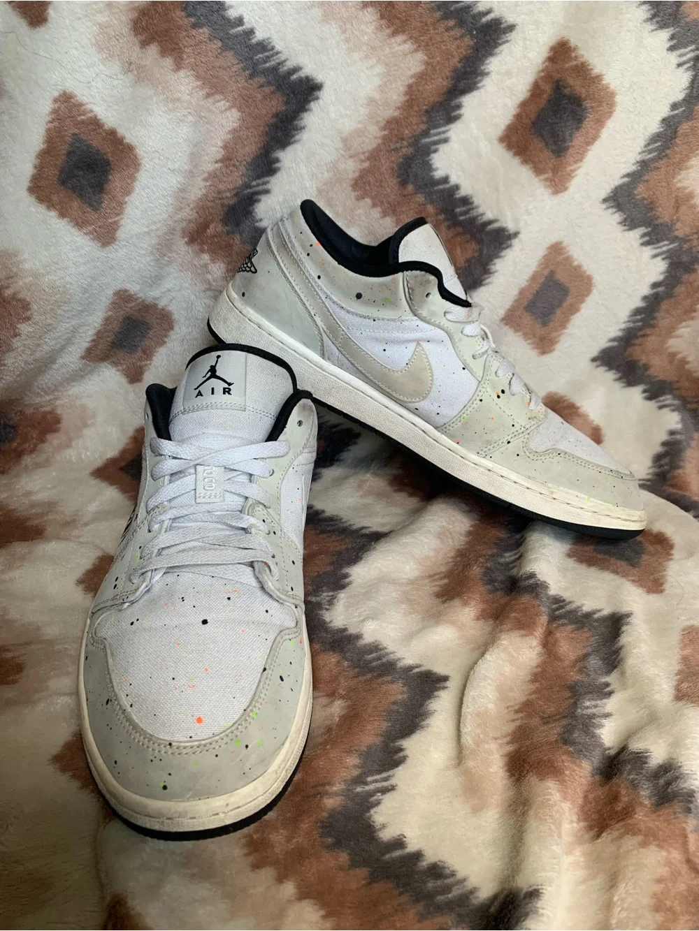 Air Jordan 1 Low Brushstroke Swoosh - Paint Splatter DM3528 100 Size 12